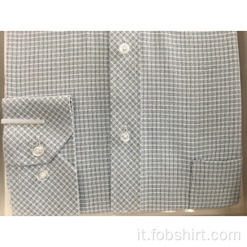 Camicia da uomo in tessuto tinto filo di cotone